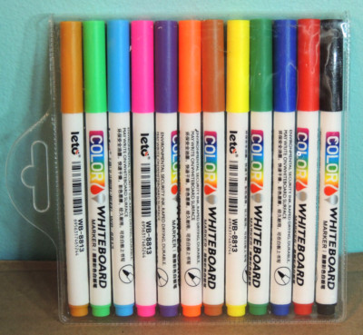 Whiteboard Markers / Dry Erase Markers - 12 Colors Fine Tip - Leto WB-8813