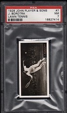 1928 John Player&Sons J. Borotra #7 Lawn Tennis Card Graded Psa 7 NM