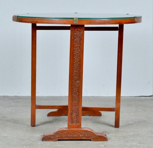 LOVELY MAHOGANY TILT TOP GLAZED CHINOISERIE SIDE OCCASIONAL TABLE - Picture 6 of 10