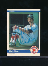 1984 Fleer #395 MARK CLEAR signed auto autograph blue sharpie tough