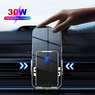 US 30W Wireless Car Charger Phone Mount For Apple iPhone Air 17 Pro Samsung S26+