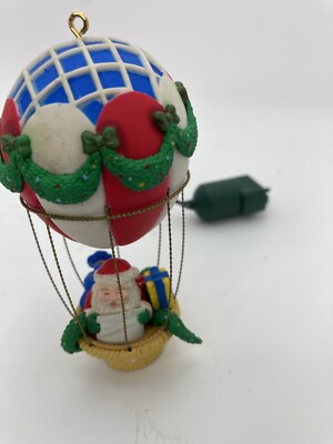 Vintage  Nova Hot Air Balloon Christmas Ornament, Plugs in tree lights