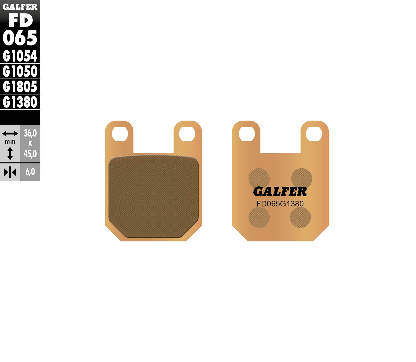 Plaquettes de frein KH115 sintered metallic gold pour scooter
