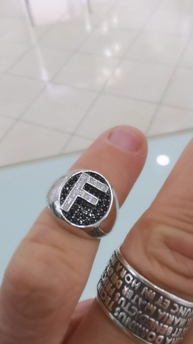 Anello Donna Chevalier Con Lettera Iniziale F in Argento 925% e zirconi - Foto 2 di 2