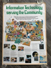 IBM Poster Vintage Tech Information Technology Community UK Computer 1980's