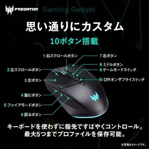 Predator Cestus 335 Gaming Mouse 10 Buttons Wired USB Pixart 3370 20 Mil [New!!] - Image 4 of 4