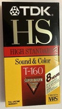 TDK HS High Standard T-160 Blank VHS Cassette Tape Super Avilyn 8 Hrs NewSealed