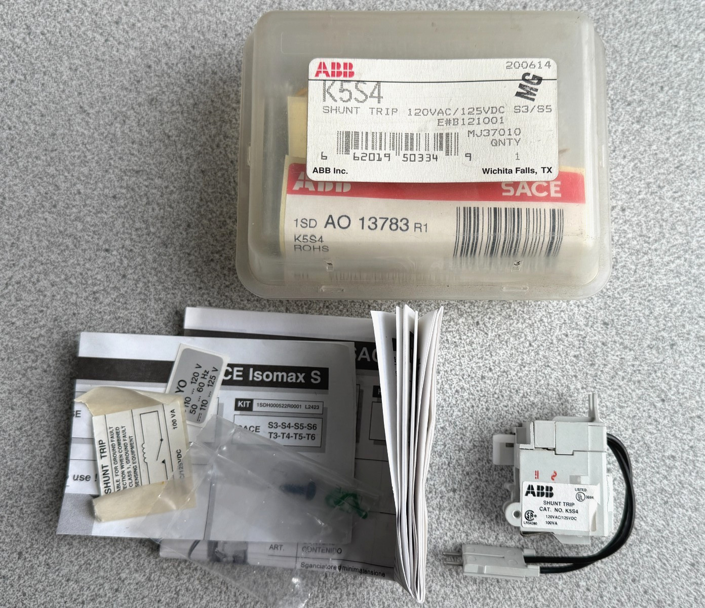 NEW ABB K5S4 SHUNT TRIP 120VAC/125VDC S3/S5
