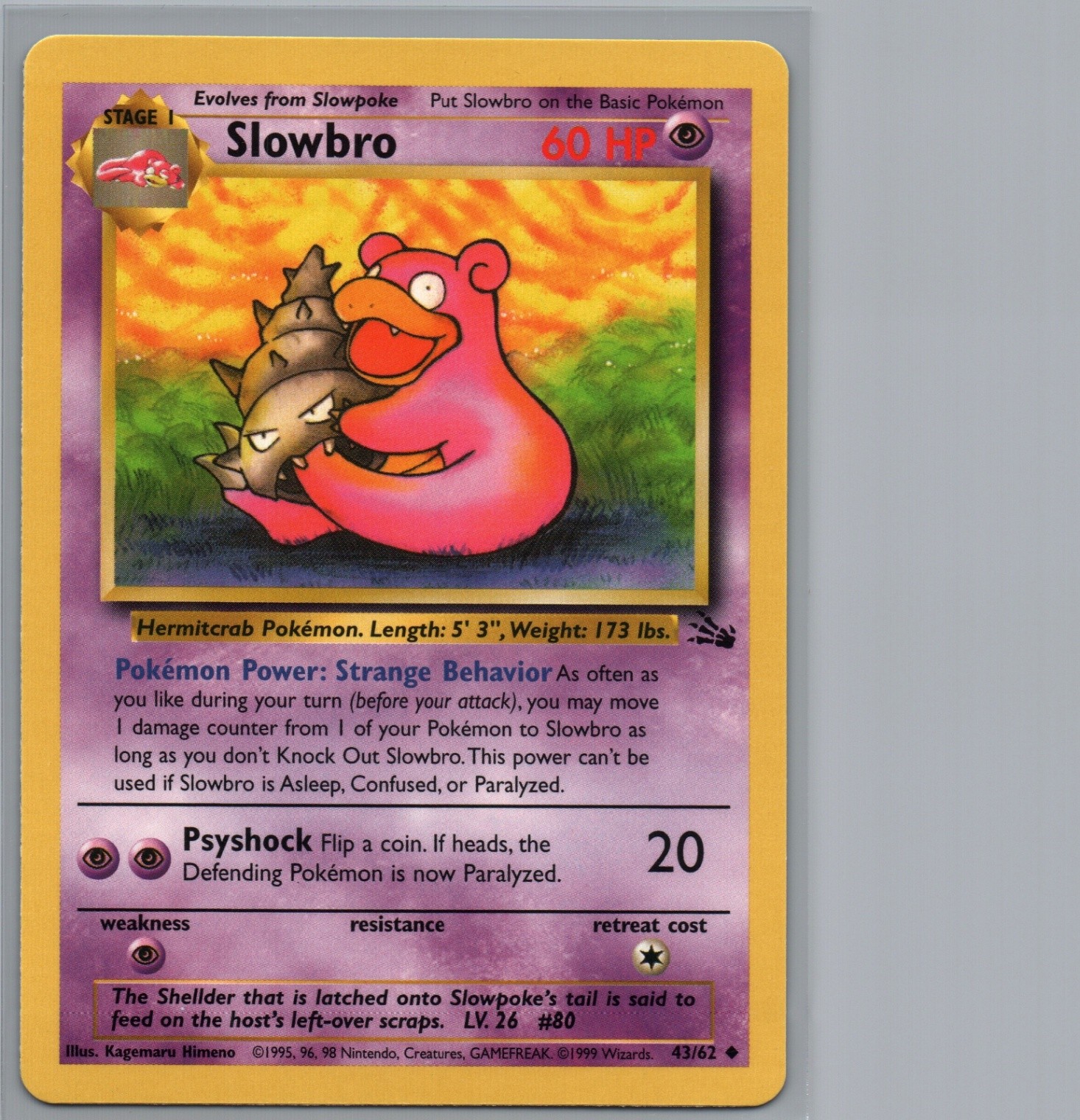 Slowbro | 43/62 Uncommon | Fossil Unlimited | NM