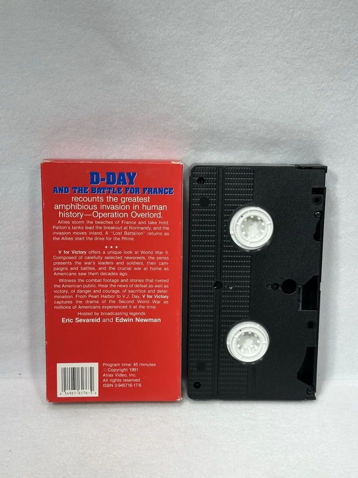 V for Victory: D-Day (VCR Tape, 1994) Documentary on WWII RARE - Image 4 of 4