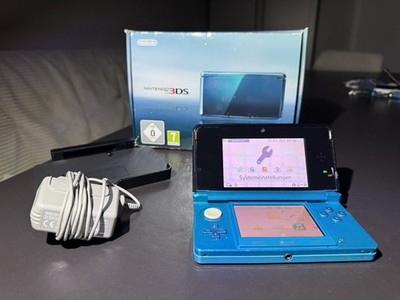 Nintendo 3DS Aqua Blue mit OVP + Ladekabel + Standfuß