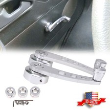 2pcs Billet Silver Aluminum Manual Car Window Door Winder Glass Handle Crank Usa
