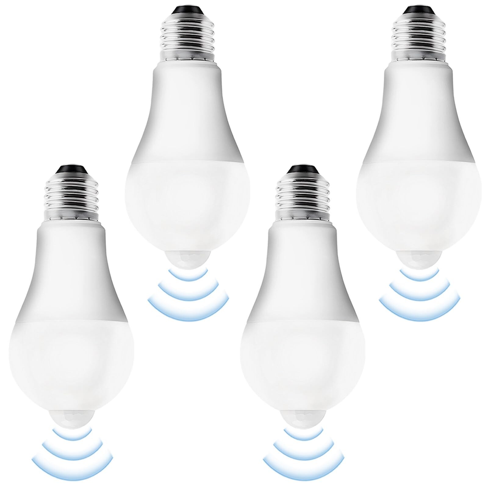 Offerta 4 Pezzi Lampadine LED E27 Sensore Movimento PIR Auto On/Off