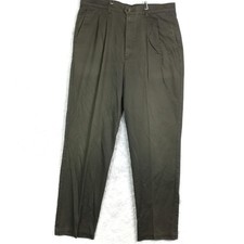 Vtg Dockers Mens Work Pants Chino Pleated Front Green Khaki Tapered 36x34