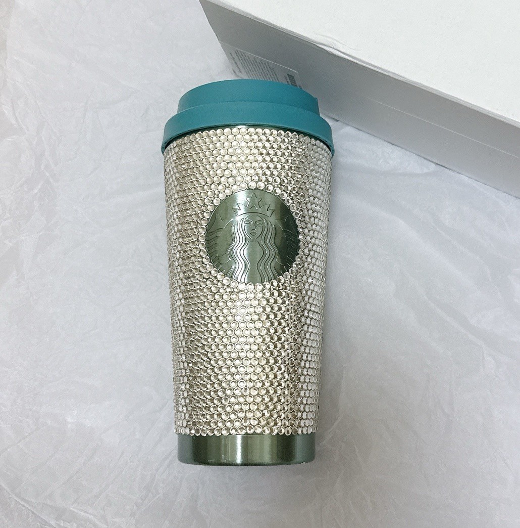 Starbucks Vietnam 2025 Summer Chillwave Rhinestone blue tumbler 16