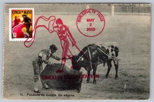 #3203 Cinco de Mayo Maxi Card w/Bull Fighting Pictorial Cancel