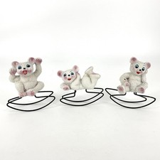 Estatuillas de oso de peluche mecedor con textura de azúcar MCM Kitch Japón de colección