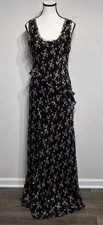 LoveShackFancy Thisbe Floral Slit Maxi Dress Size 12 Flowy Whimsical Romantic