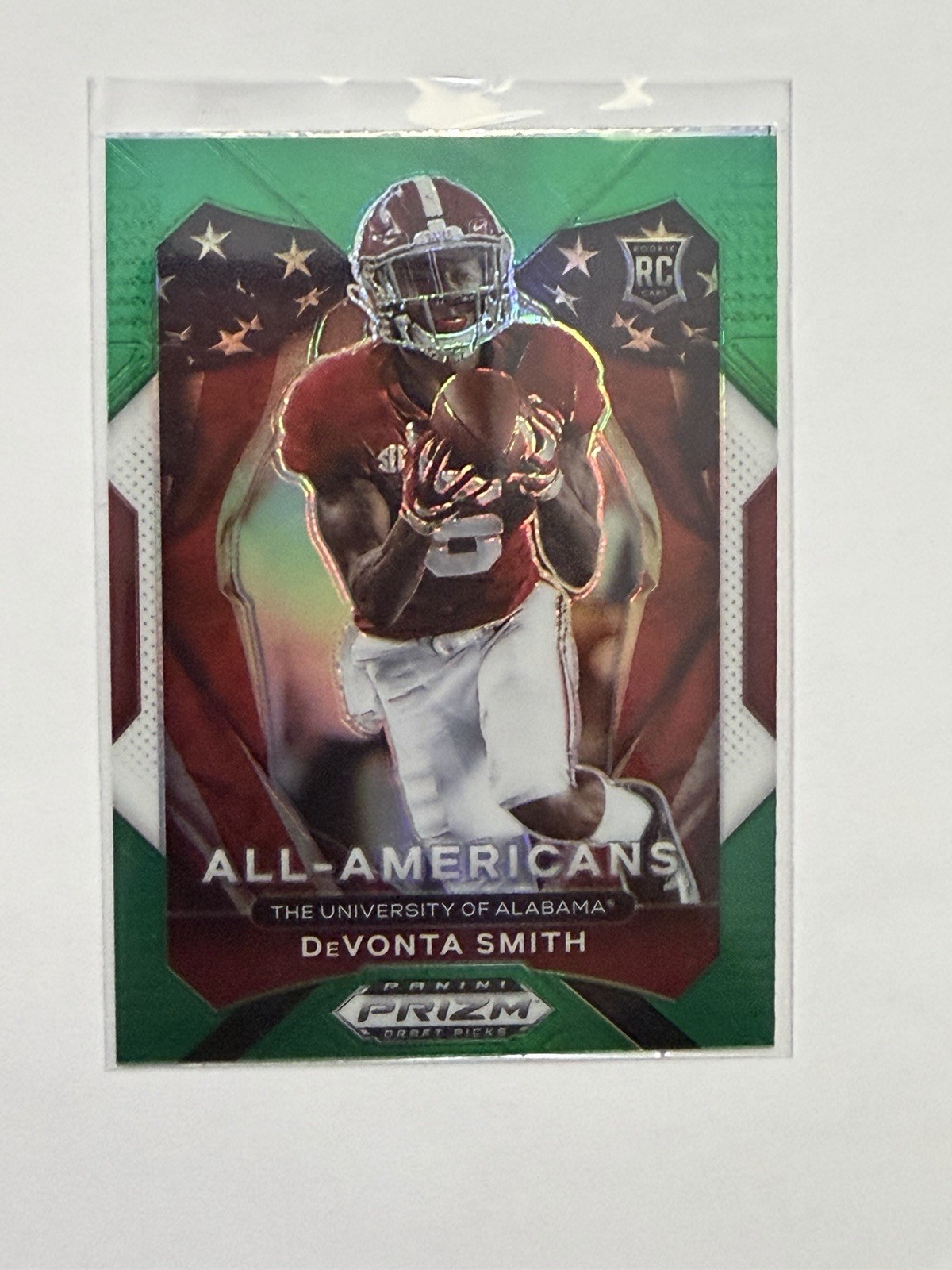 2021 Prizm Draft Football Devonta Smith Alabama Green Prizm All-Americans Rookie