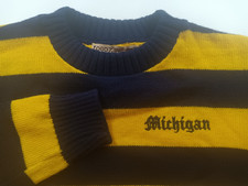 Vintage 1980s Logo 7 University of Michigan Wolverines Sweater USA Made SMALL