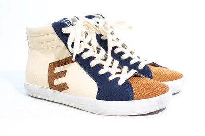Sam Edelman Avon Girl's Eggshell/Mustard/Baltic Navy Sneakers 4M Preowned