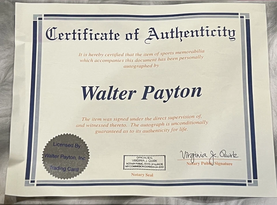 1988 Topps Walter Payton 1987 Record Breaker Signed Card Auto Chicago Bears - Image 3 of 4