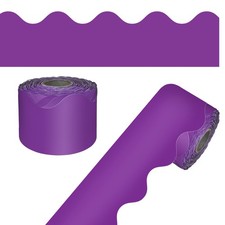 Carson Dellosa 65' Purple Rolled Scalloped Bulletin Board Borders 1 roll 