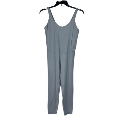 Lululemon SZ 14 Align Bodysuit 25'' Shelf Bra Wicking Stretch Capris Rhino Gray