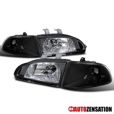 Fit 1992-1995 Honda Civic Coupe Hatchback Black Headlightscorner Signal Lamps