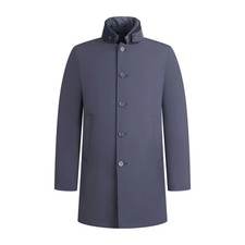 DUNO - Impermeabile blu in tessuto tecnico con pettorina staccabile per uomo