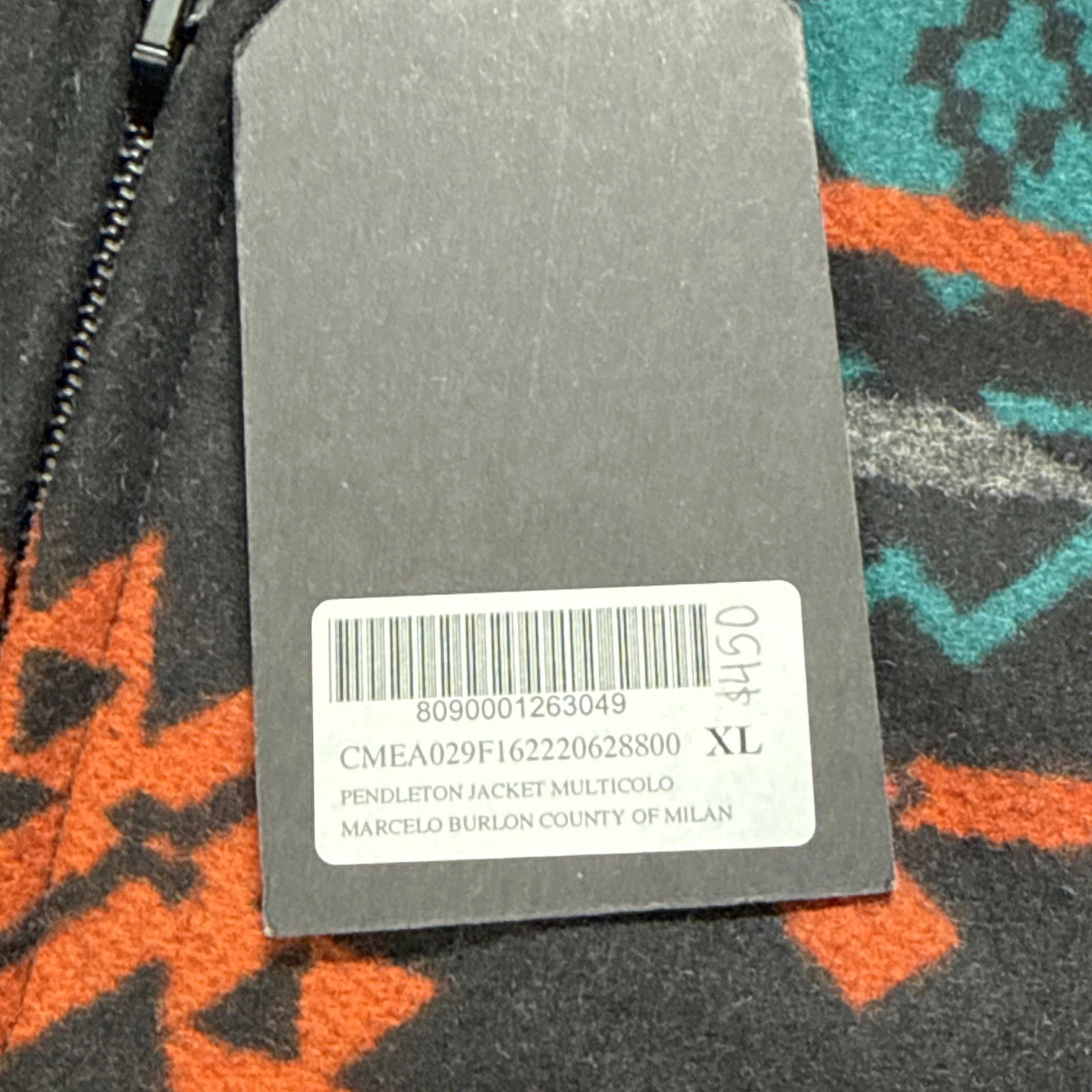 Marcelo Burlon x PENDLETON Wool Aztec Bomber NWT Sz XL Made In Italy - product detail image 5