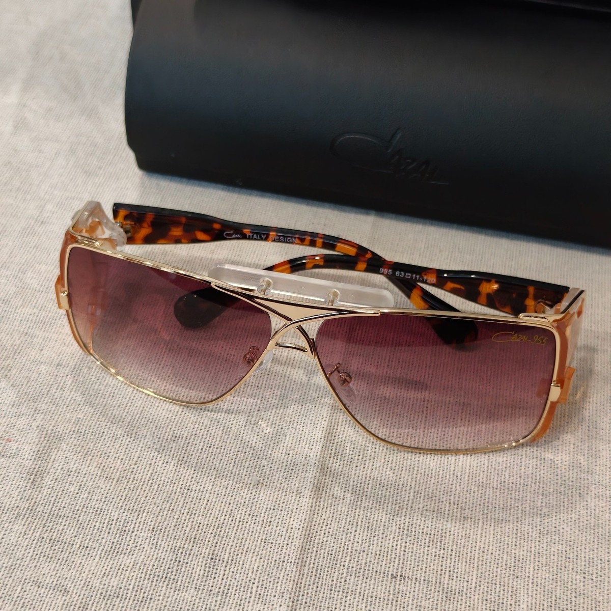 CAZAL LEGENDS 955 Havana Sunglasses Tortoiseshell Temple Eyewear + 