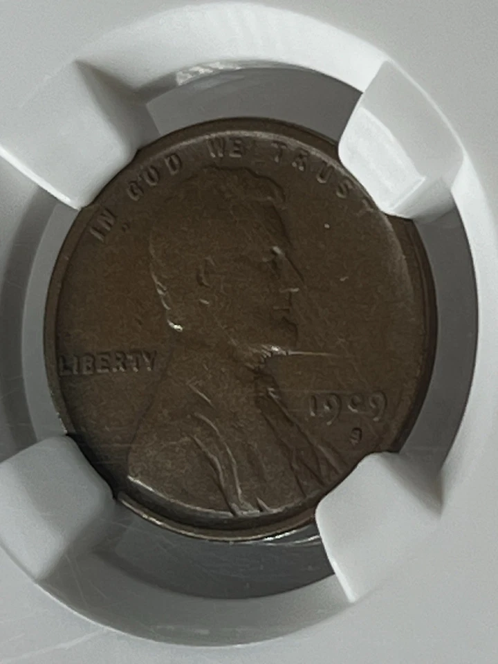 ( lot A) 1909-S Lincoln Cent, Key Date, Graded F 12 BN By NGC, Harder Wheat Date - Image 3 of 4