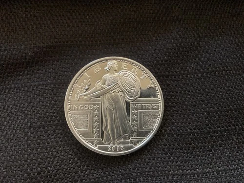 Brilliant 2013 Uncirculated Standing Liberty .999 Silver Troy Ounce Round