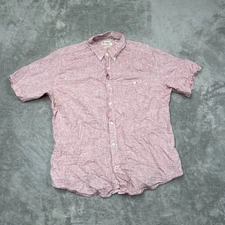 Weatherproof Vintage Pink Linen Blend Button-Down Shirt XL a0992