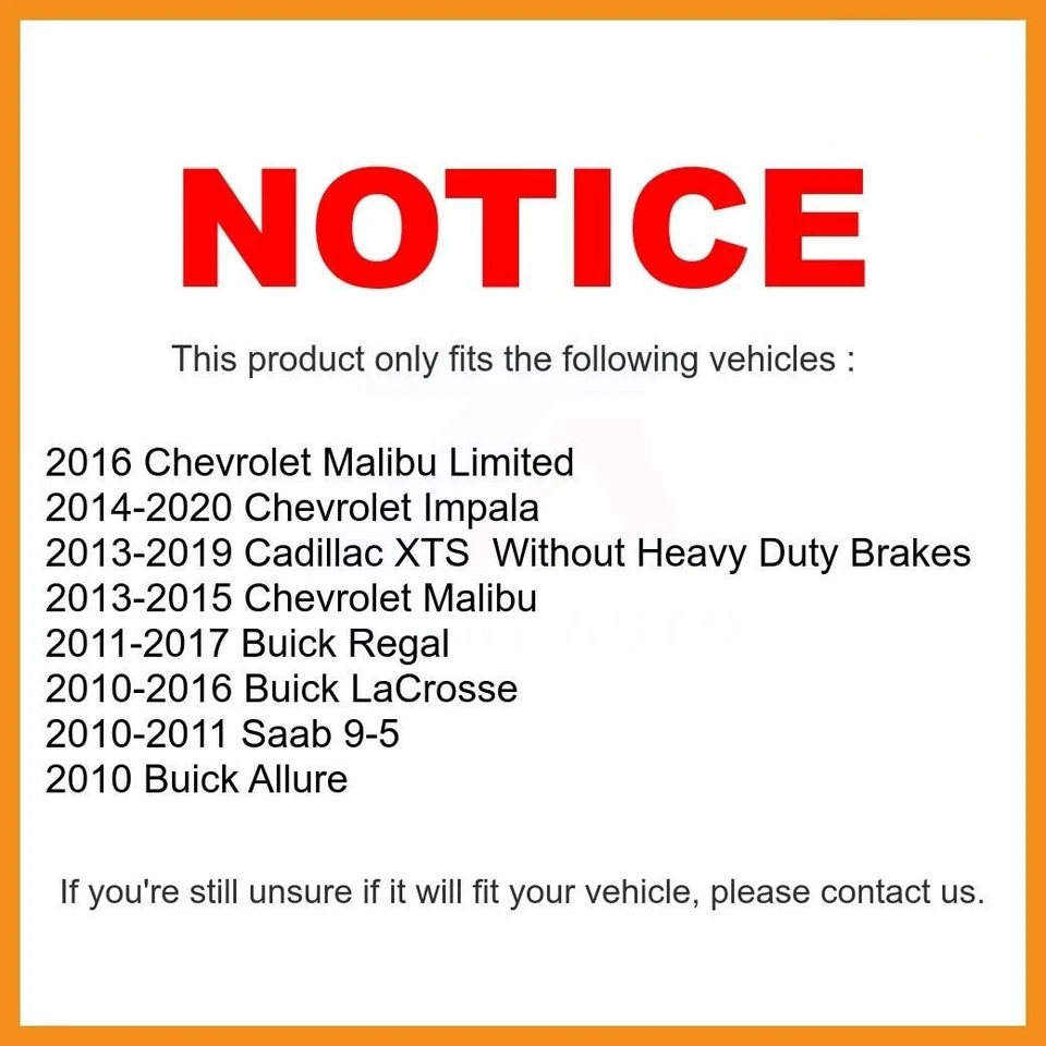 Pastilhas de freio traseiras de ajuste direto para Buick Regal GS, Chevy Impala, Cadillac XTS - Imagem 2 de 4