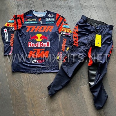 Thor KTM Team Sportmode Motocross Racing Gear Set Jersey & Pants Combo MX ATV