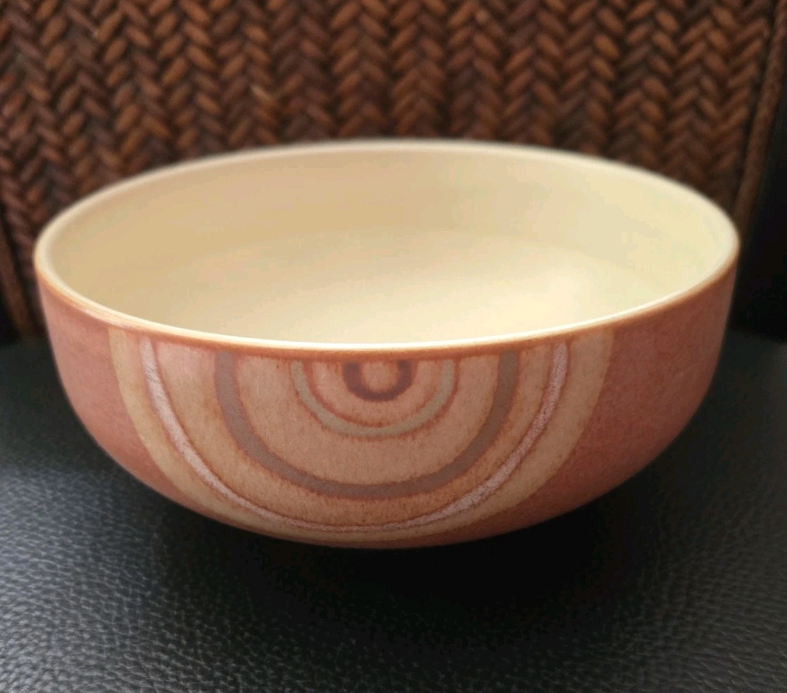 Set Of 2 Vtg Denby Fire Chili Swirl Cereal Bowls 6