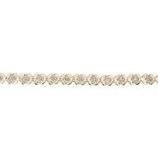 .60ctw Round Cut Diamond X-Link 7.25" Tennis Bracelet 10k Yellow Gold 9.38 Grams