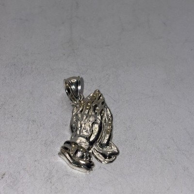 Vintage Sterling Silver 925 Praying Hands Pendant
