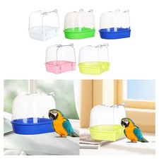 Bird Bath Box Small Birds Cockatiel Easy to Install Parrot Hanging Bathtub