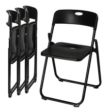 280Lbs Weight Limit Heavy Duty Plastic Folding Chair with Reinfoced Steel Frame