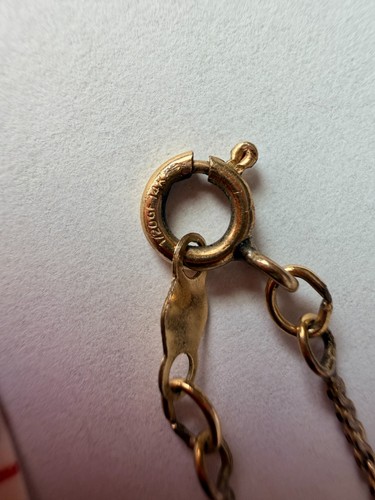 14K Gold filled S-Style necklace. It's dainty but strong.