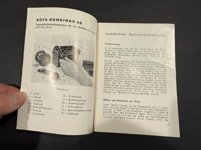 Agfa Rondinax 60 デイライト フィルム現像タンク　箱・説明書付き Agfa Rondinax 60 Film InstructionsGerman LanguageFree