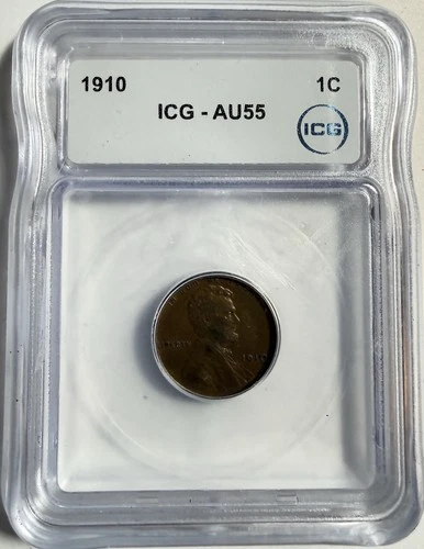 1910-P Lincoln Wheat Cent - ICG AU 55 - Just Graded/New Holder