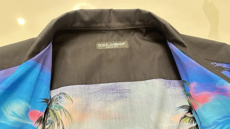 $1195 Dolce & Gabbana Мужская по всему графический цветочный принт рубашка размер 40 - Изображение 4 из 4