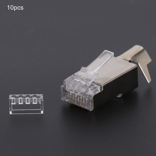 10 Pcs Shielded Rj45 8P8C Cat7 30Gip Communication Network Server Connecto DE - Afbeelding 10 van 11