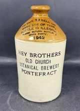 1942 Hey Brothers Old Church Botanical Brewery Pontefract Stoneware Jug