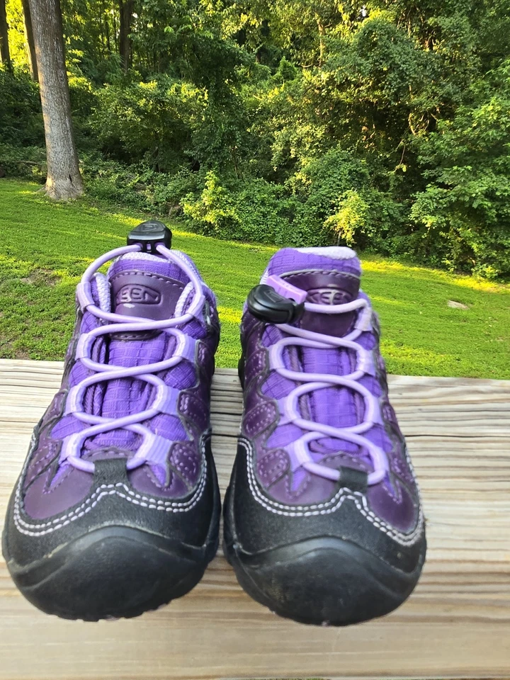 Zapatos de Trail Keen Pagosa Niños Bajos Impermeables Púrpura Negro Senderismo Talla 10 Duraderos Foto 3 de 4