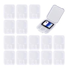 15pcs Clear Plastic Memory Card Case Compatible with SD SDHC SDXC Micro SD T-...